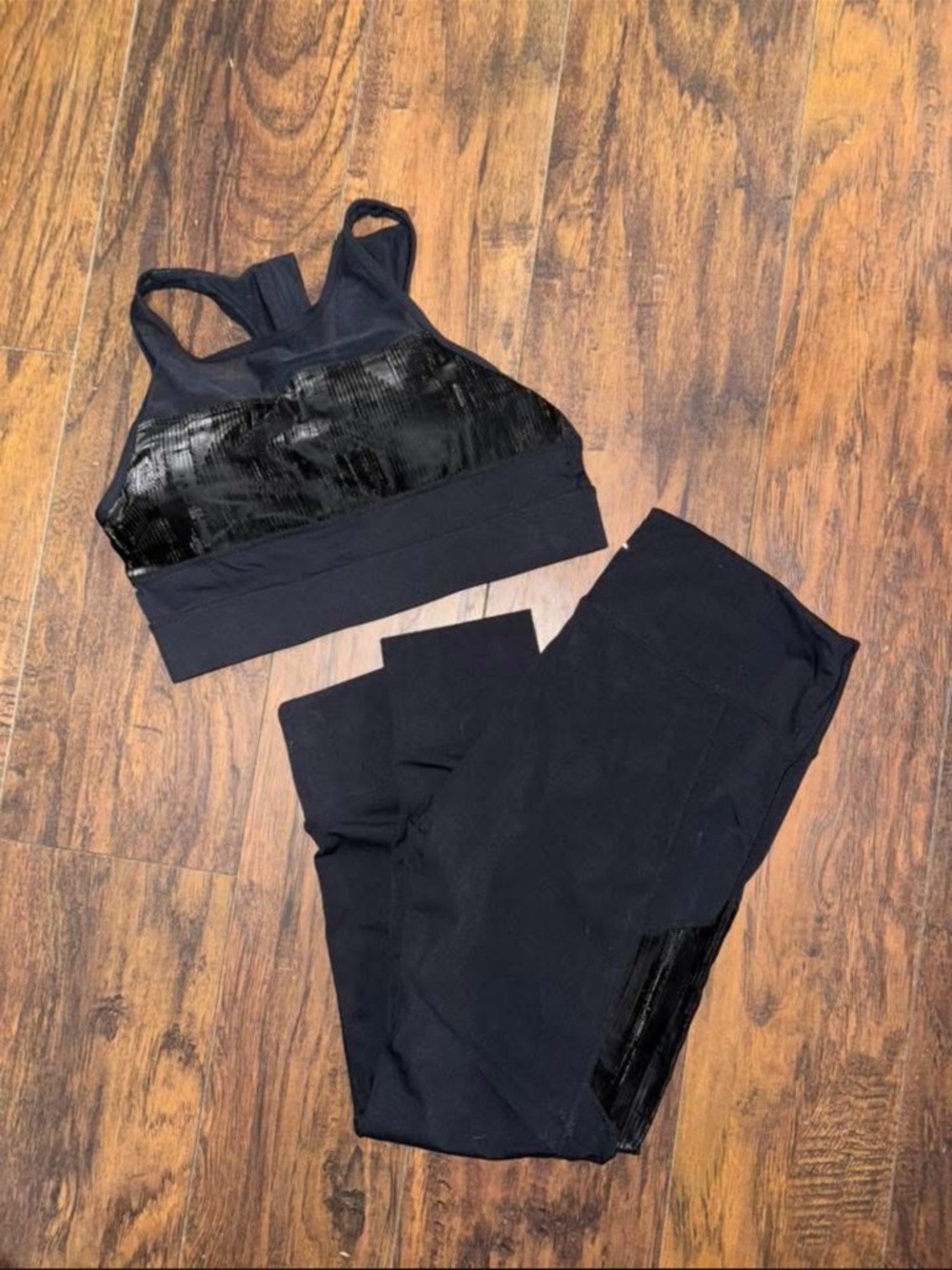 ZYIA Black High-Waist Leggings and Sports Bra Set